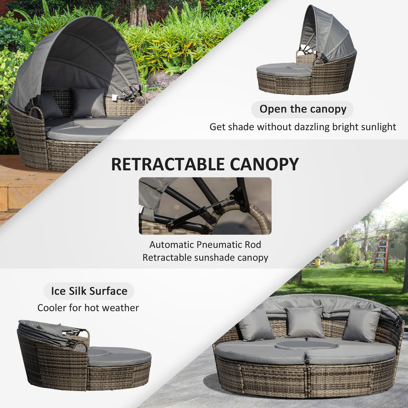 Round rattan daybed set – image 5