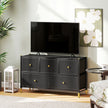 Wide 5-drawer faux leather chest – image 10