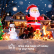 Illustrative Christmas scene with several inflatable decorations
