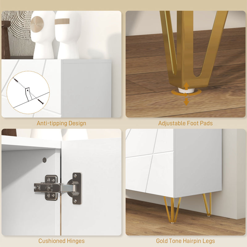 White gloss hairpin sideboard – image 7
