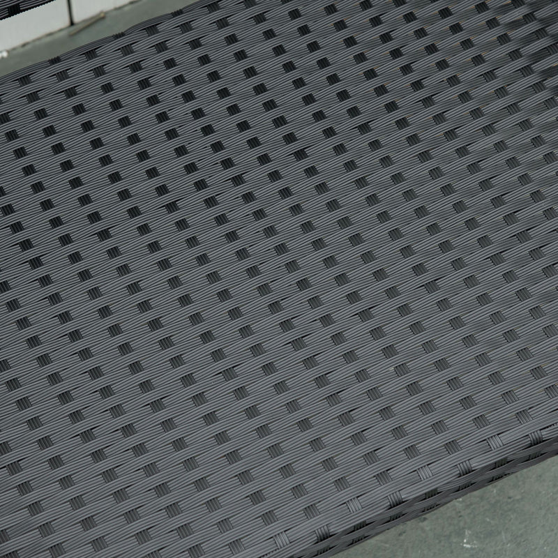 Black rattan garden bench – image 9