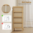HOMCOM Chest of Drawers, 4 Fabric Drawers Narrow Dresser with Bamboo Frame, Cream White – view 8