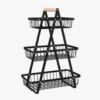 2 & 3 Tier Metal Fruit Basket Stand | Kitchen Countertop Bread & Vegetable Organizer