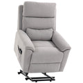 Power lift recliner chair with Massage and Heat, Terry Cloth Electric Lift Chair with Spring Cushion, Light Grey
