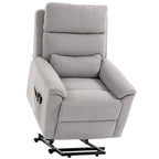 Power lift recliner chair with Massage and Heat, Terry Cloth Electric Lift Chair with Spring Cushion, Light Grey