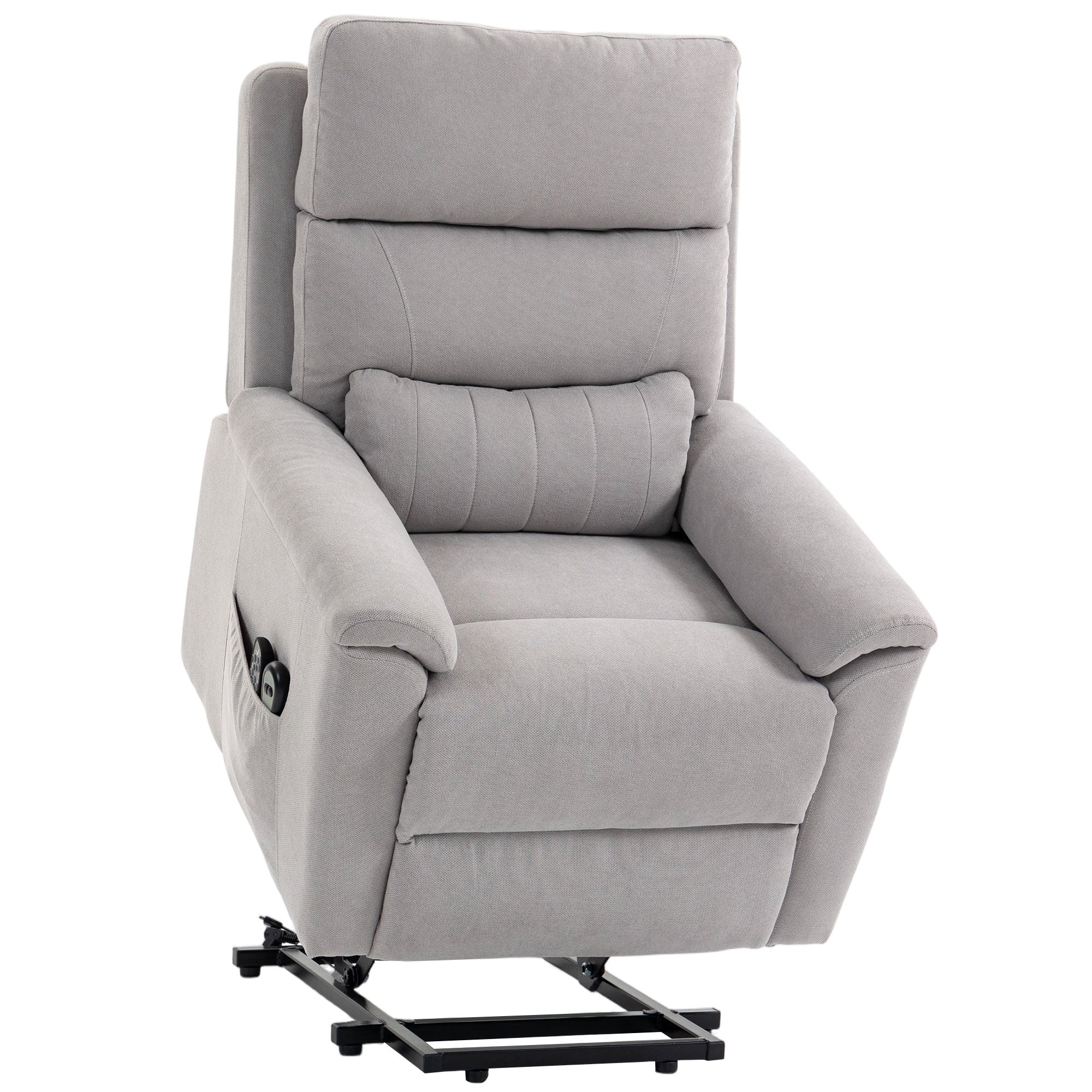 Power lift recliner chair with Massage and Heat, Terry Cloth Electric Lift Chair with Spring Cushion, Light Grey