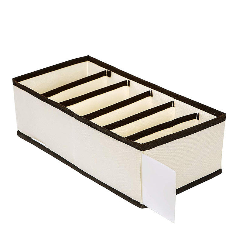 Beige Non-Woven Fabric Underwear Storage Box Set (4 pcs)