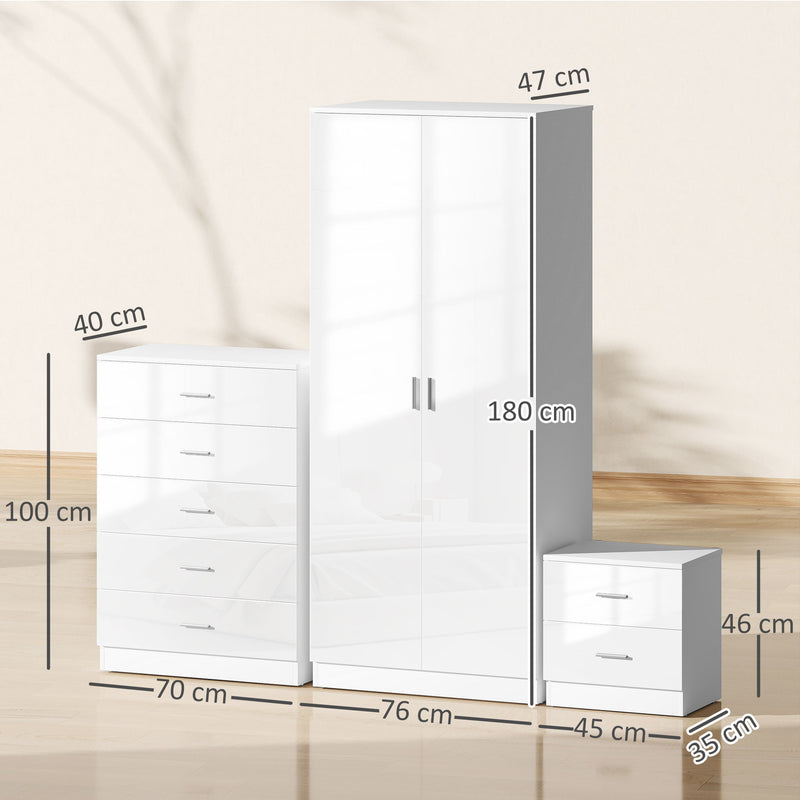 White high gloss bedroom set – image 3