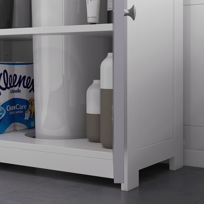 Grey & white under sink cabinet – image 9