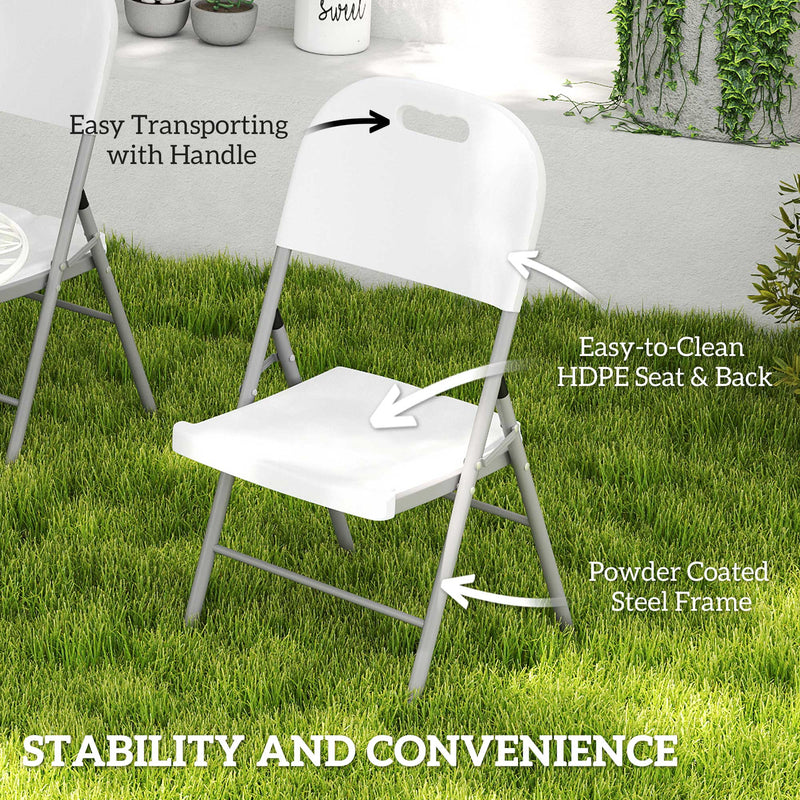 Outsunny Set of Two Foldable Outdoor Chairs - White – view 5