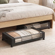 HOMCOM 40L Under Bed Storage On Wheels Pack of 2, Fabric Rolling Under Bed Drawers with Clear Lid, Zip, Steel Frame – view 2