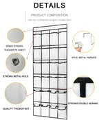 Clear Over The Door Shoe Organizer with 24 Fabric Pockets