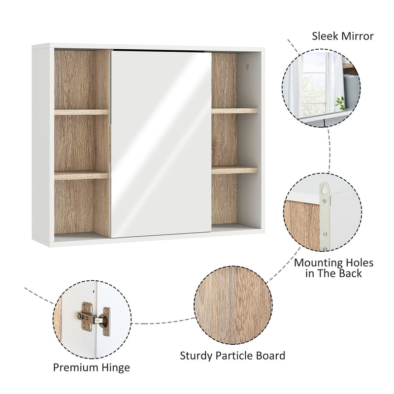 Wall mirror cabinet with side shelves – image 5