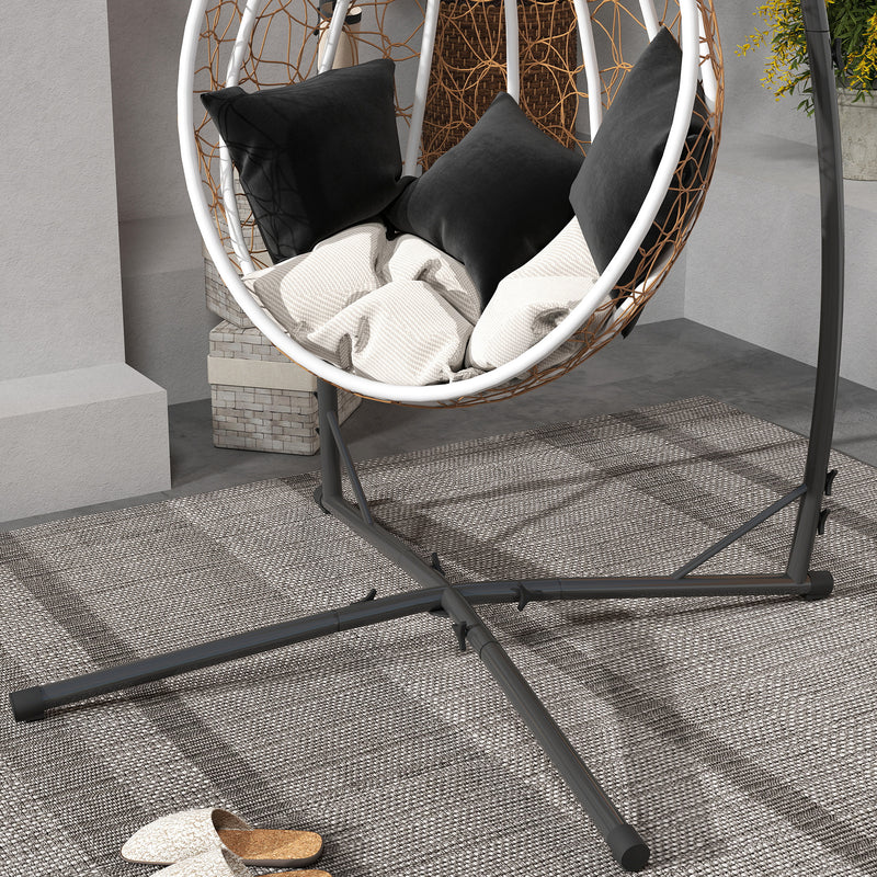 Outsunny Hammock Chair Stand Only, Hanging Chair Stand with X-Shape Base, Heavy Duty Steel Single Hammock Egg Swing – view 9