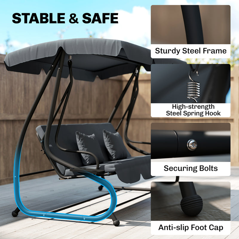 Dark grey swing bed – image 6