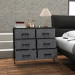 Black 6-drawer fabric chest – image 8