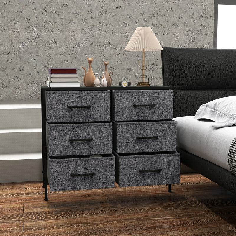 Black 6-drawer fabric chest – image 8