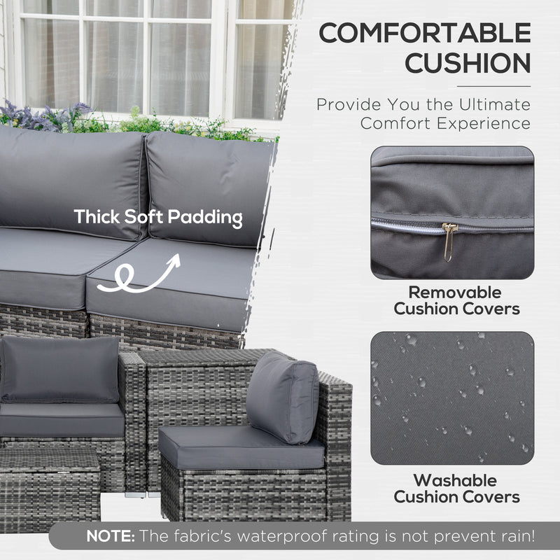 Rattan corner sofa set with storage – image 5
