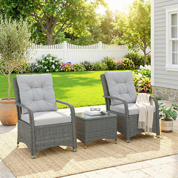 Rattan bistro set with cover – image 2