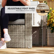 Outsunny 6 Piece Rattan Garden Furniture Set Loveseat, Chairs, Table, Footstools, Dark Grey – view 9