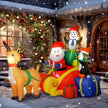 6ft Santa Sleigh and Penguin Christmas Inflatable displayed outside a decorated home