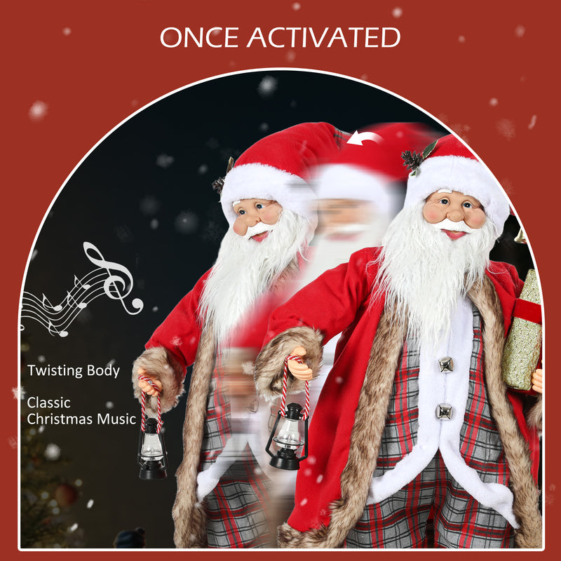 Santa figure shown singing and moving