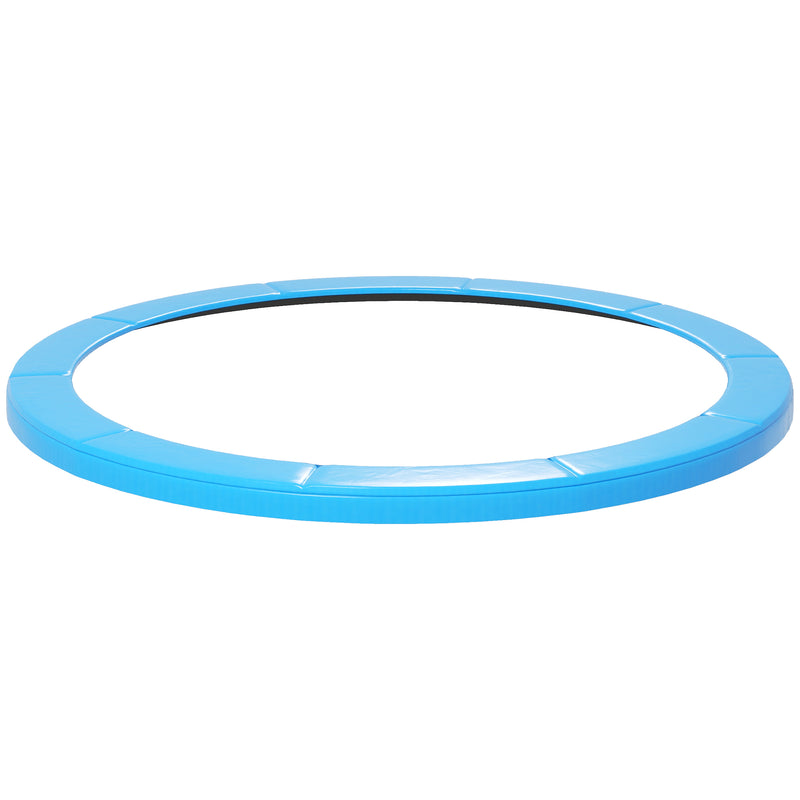 Light blue 12ft trampoline spring cover pad fitted around a round trampoline