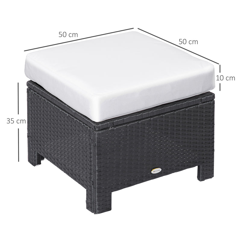 Black rattan footstool – image 3