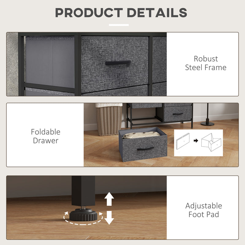 Black 6-drawer fabric chest – image 6
