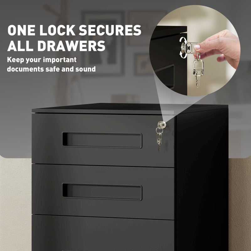 39 cm steel filing cabinet – black – image 6