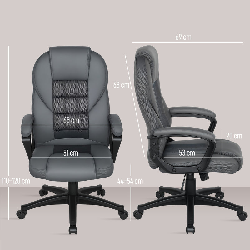 HOMCOM Faux Leather Office Chair - Charcoal Grey – view 3