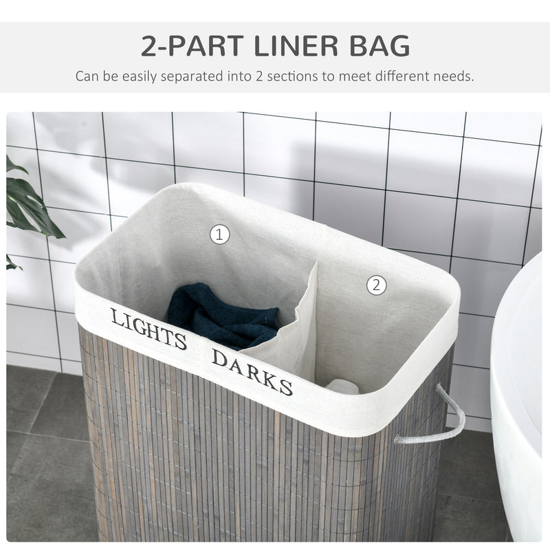 Grey 2-section laundry basket – image 5