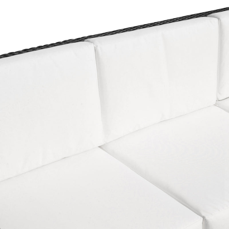 Black 3-seater rattan sofa – image 9