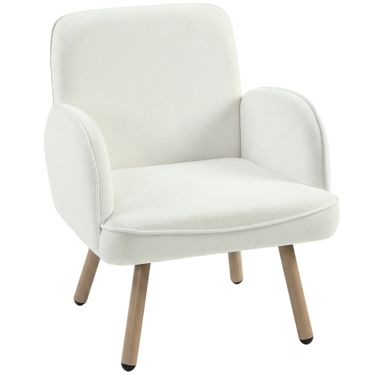 Velvet Accent Armchair with Pocket Springs – Cream