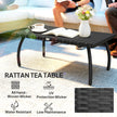 PE rattan garden coffee table black – image 4