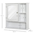 White wall mirror cabinet with open shelves – image 3