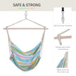 Outsunny Outdoor Hanging Rope Chair with Cotton Rope, Garden Hammock Chair with Wooden Support Bar Cotton Cloth – view 4