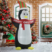 8ft Penguin displayed outside a decorated home