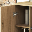 Tall slim wood-effect bathroom cabinet – image 9