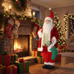 4ft Singing Santa beside a decorated Christmas tree