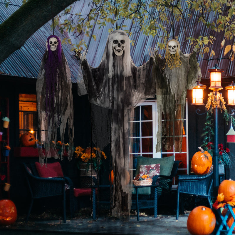 Set of 3 Hanging Skeleton Ghost Decorations – 90/110/170cm – image 2 of 9