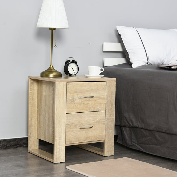 Brown 2-drawer bedside table – image 2