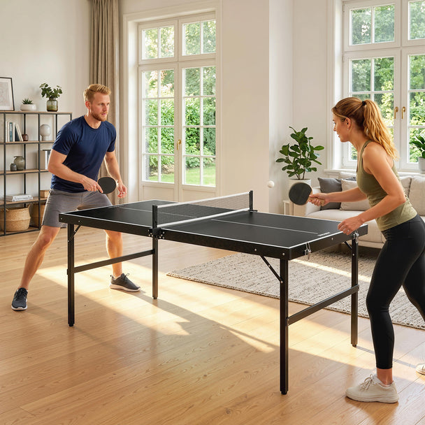 Black 5ft mini table tennis table – image 2