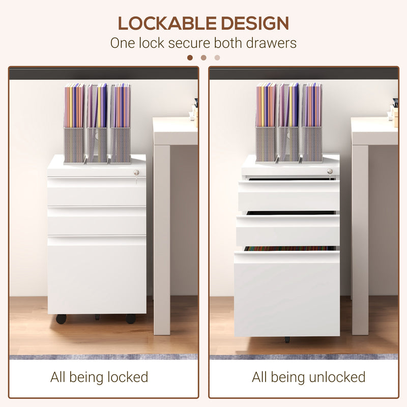 Under-desk 3-drawer steel file cabinet – image 6