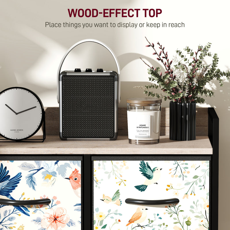 Wide 5-drawer fabric chest of drawers – image 5