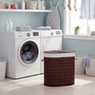 Two-compartment bamboo laundry basket – image 8