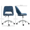 Vinsetto Armless Velvet-Feel Office Chair - Dark Blue – view 3