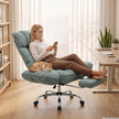 HOMCOM Executive Office Chair Height Adjustable Desk Chair Reclining Flip-up Armrest Footrest, Light Green – view 8