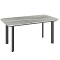 Outdoor Garden Coffee Table, Garden Table with Slatted Wood Plastic Composite Top and Metal Frame, Grey
