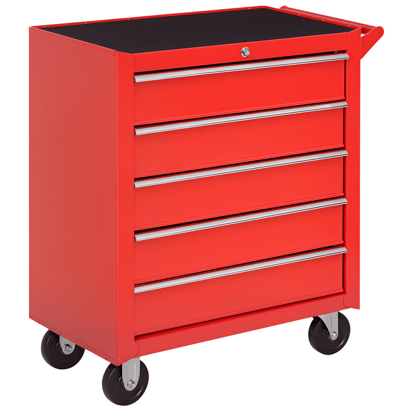 5-Drawer Lockable Rolling Tool Cabinet – Red – image 1 of 9